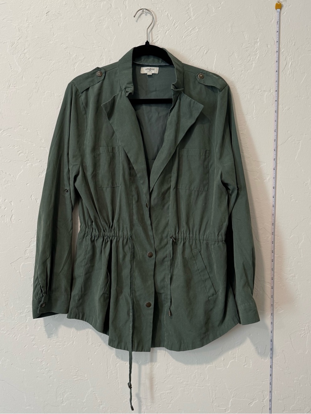 Umgee Olive Green Utility Jacket with Drawstring Waist